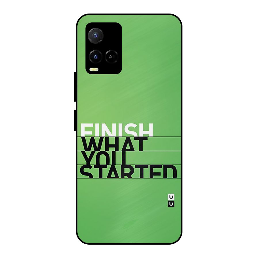 Green Finish Metal Back Case for Vivo Y33s