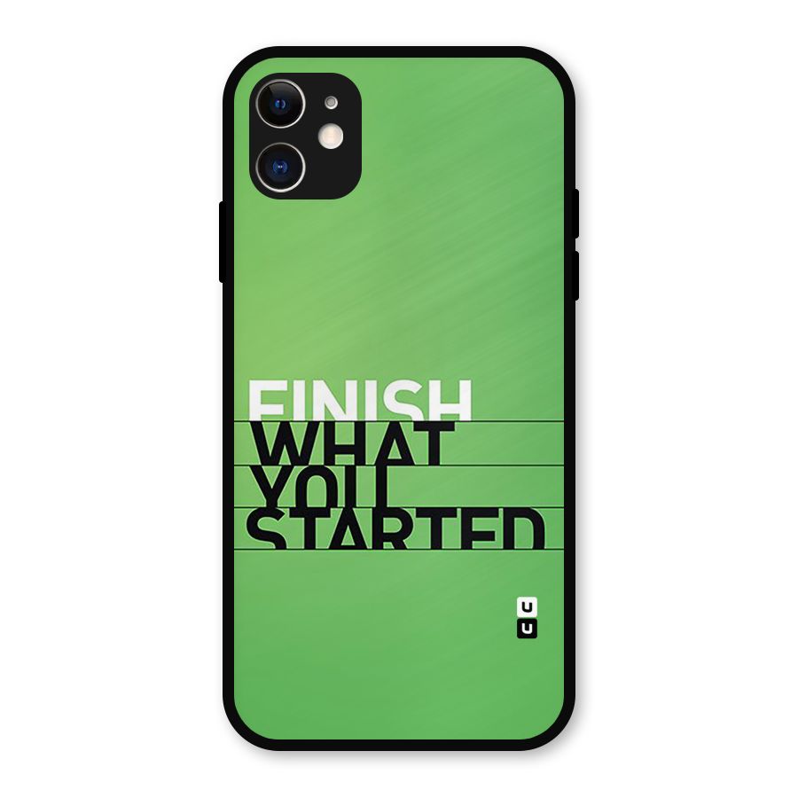 Green Finish Metal Back Case for iPhone 11