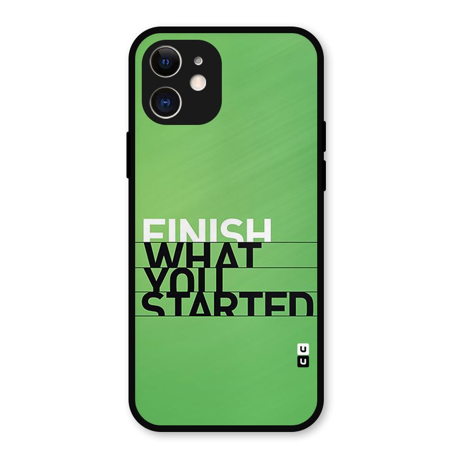 Green Finish Metal Back Case for iPhone 12