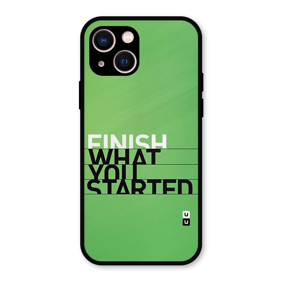 Green Finish Metal Back Case for iPhone 13