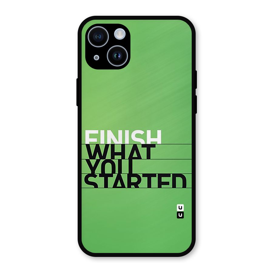 Green Finish Metal Back Case for iPhone 14