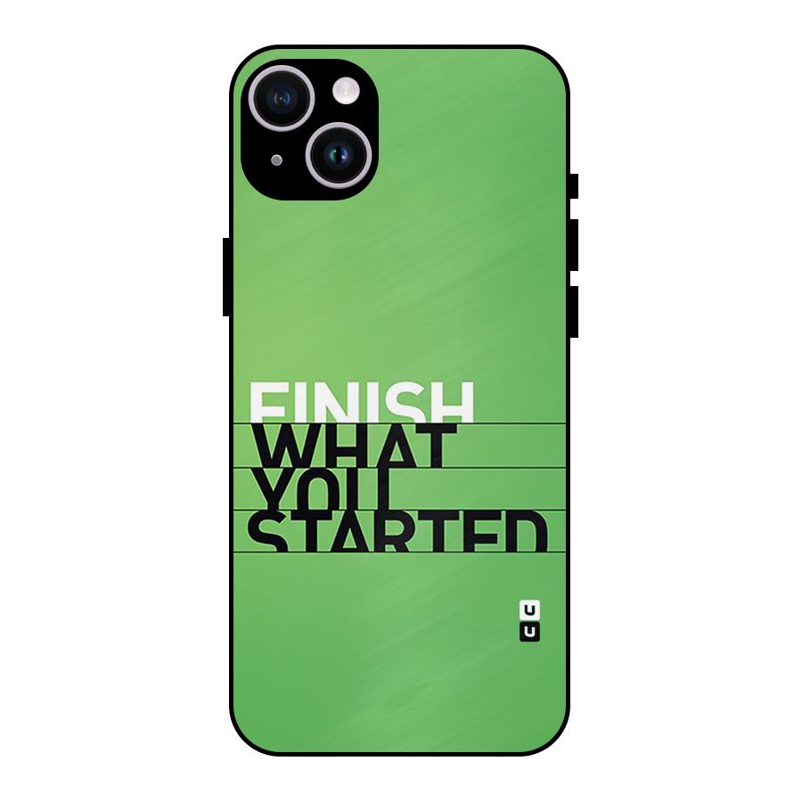 Green Finish Metal Back Case for iPhone 14 Plus