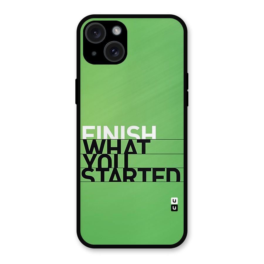 Green Finish Metal Back Case for iPhone 15 Plus