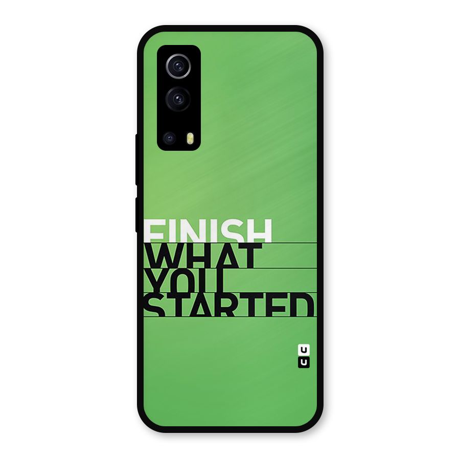 Green Finish Metal Back Case for iQOO Z3
