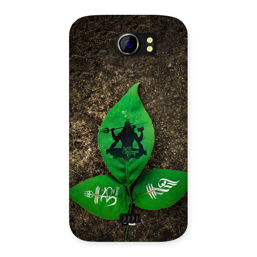 Green Leaf Shiva Back Case for Canvas 2 A110