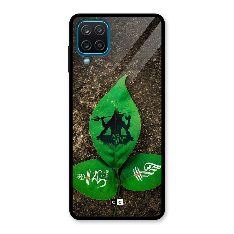 Green Leaf Shiva Glass Back Case for Galaxy A12