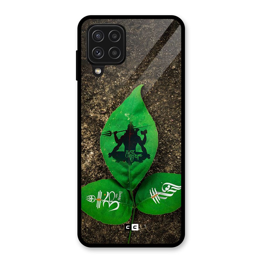 Green Leaf Shiva Glass Back Case for Galaxy A22 4G