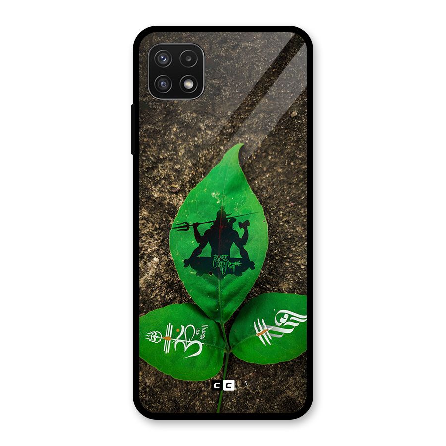 Green Leaf Shiva Glass Back Case for Galaxy A22 5G