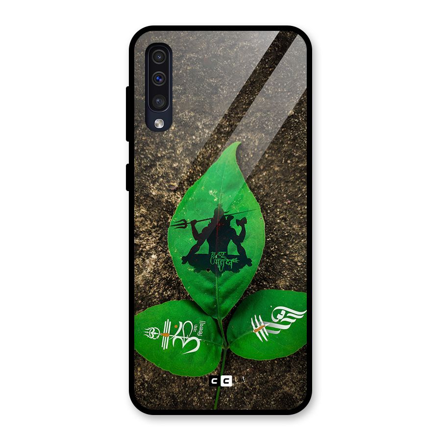 Green Leaf Shiva Glass Back Case for Galaxy A50
