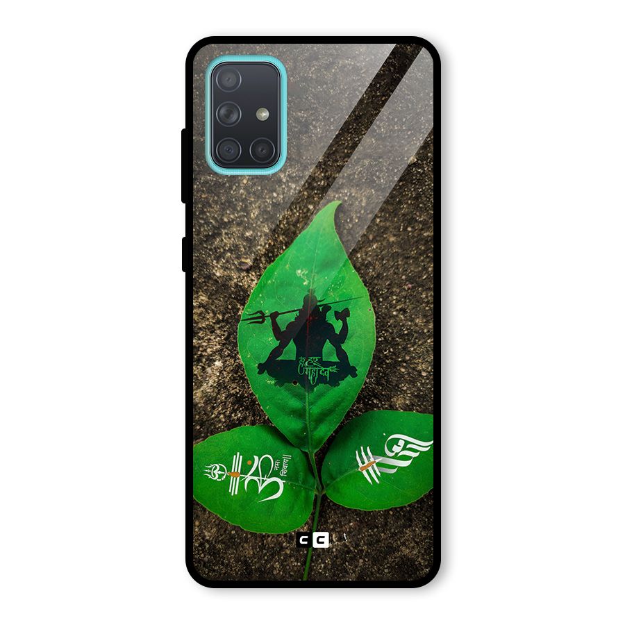 Green Leaf Shiva Glass Back Case for Galaxy A71