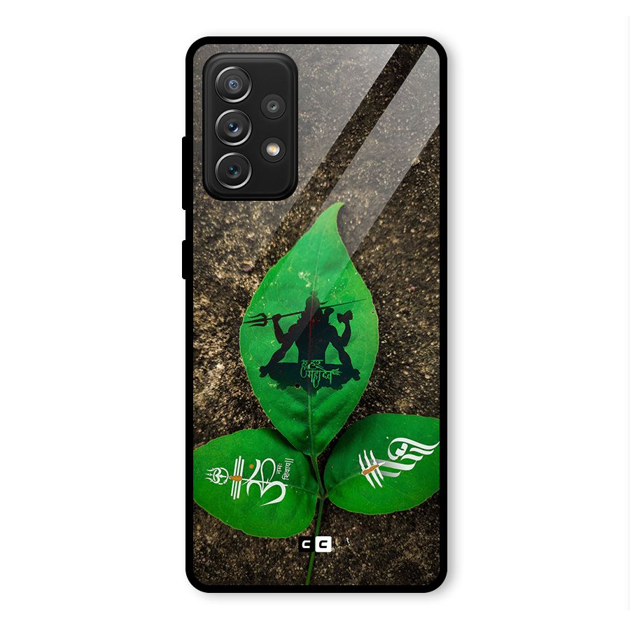 Green Leaf Shiva Glass Back Case for Galaxy A72