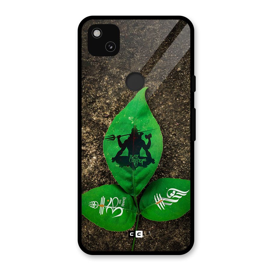 Green Leaf Shiva Glass Back Case for Google Pixel 4a