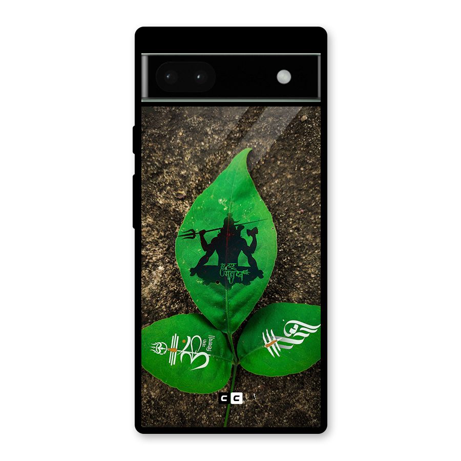 Green Leaf Shiva Glass Back Case for Google Pixel 6a