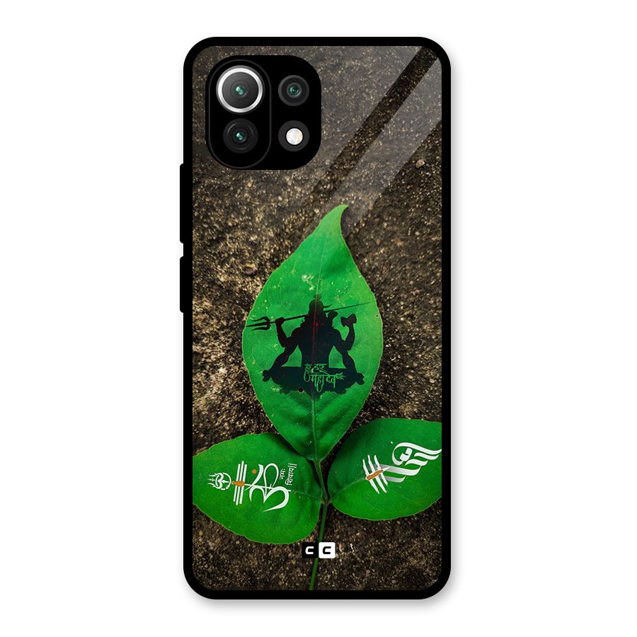 Green Leaf Shiva Glass Back Case for Mi 11 Lite NE 5G