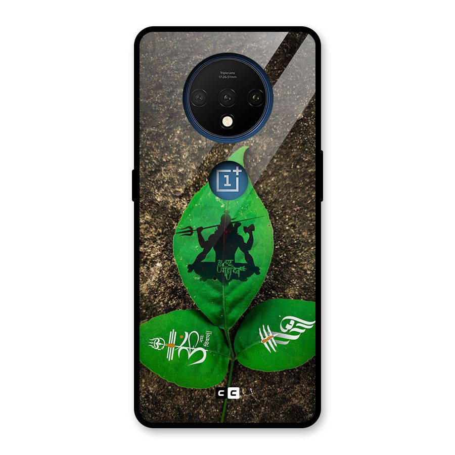 Green Leaf Shiva Glass Back Case for OnePlus 7T