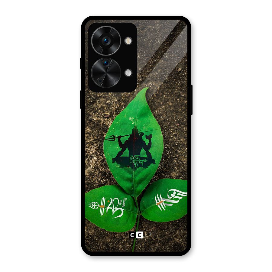 Green Leaf Shiva Glass Back Case for OnePlus Nord 2T