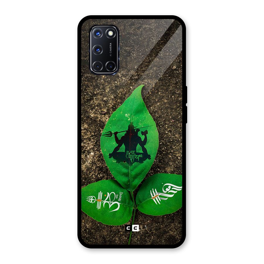 Green Leaf Shiva Glass Back Case for Oppo A52