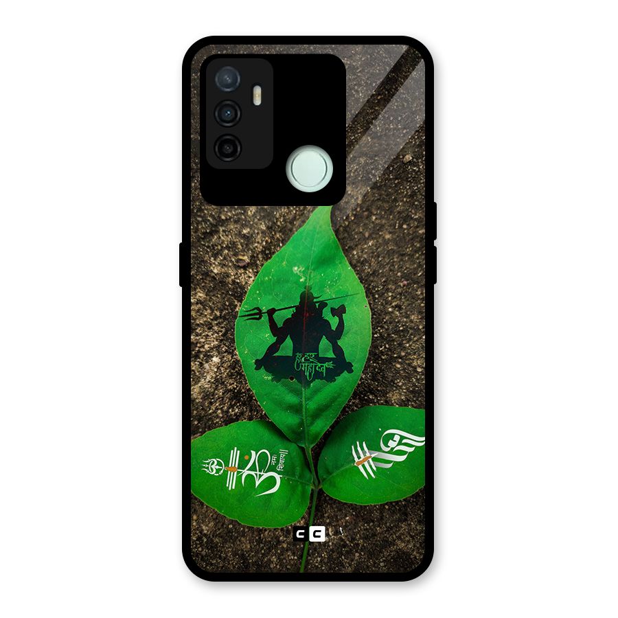 Green Leaf Shiva Glass Back Case for Oppo A53