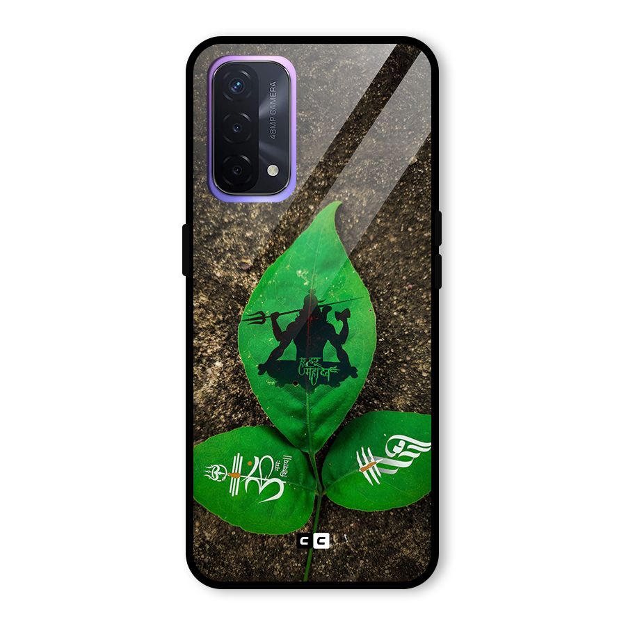 Green Leaf Shiva Glass Back Case for Oppo A74 5G