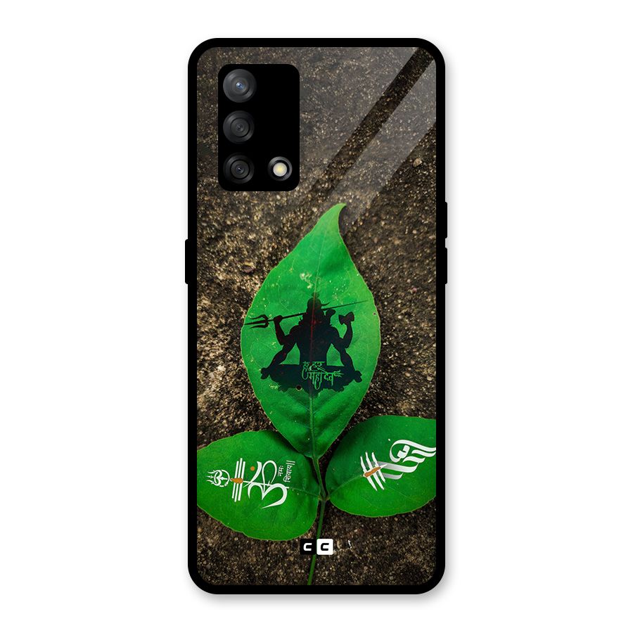 Green Leaf Shiva Glass Back Case for Oppo F19