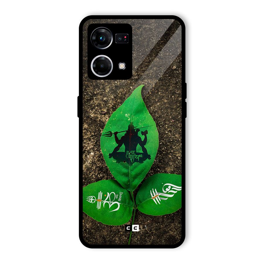 Green Leaf Shiva Glass Back Case for Oppo F21 Pro 5G
