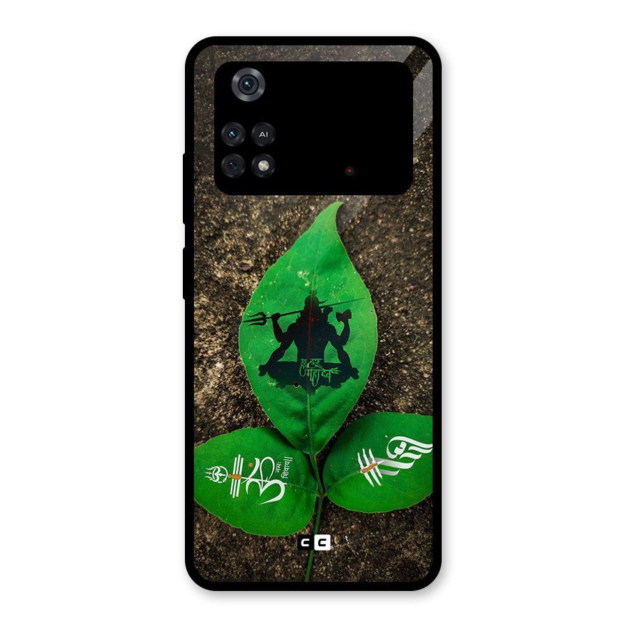 Green Leaf Shiva Glass Back Case for Poco M4 Pro 4G
