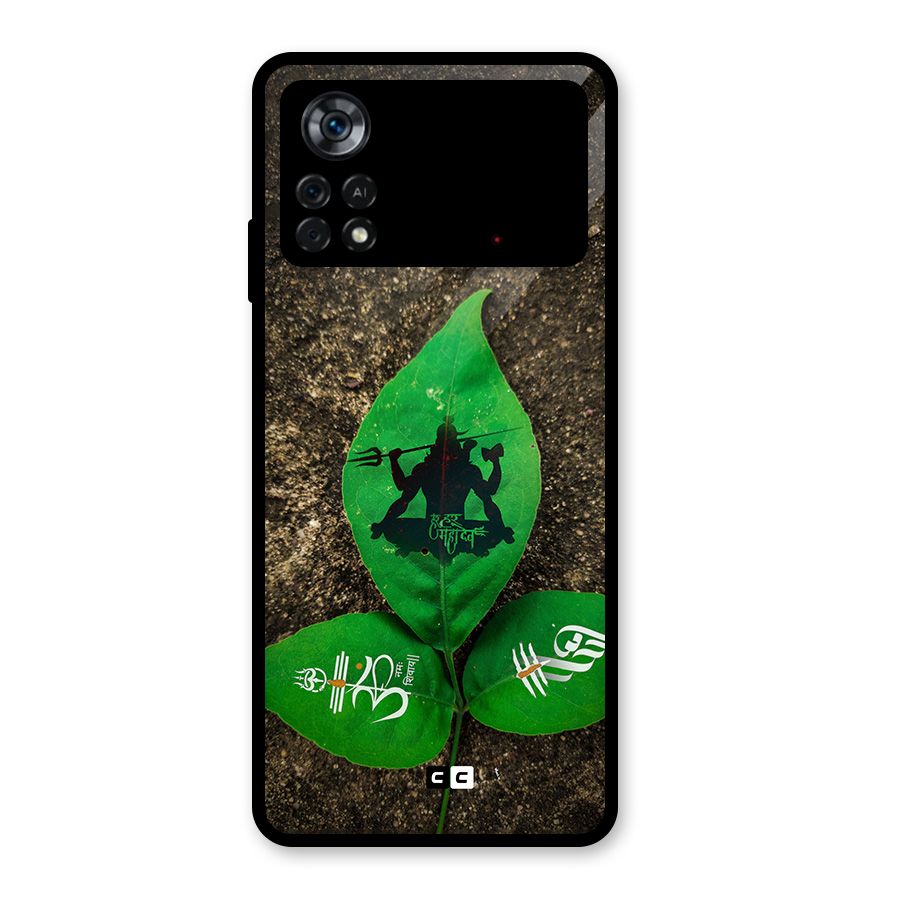 Green Leaf Shiva Glass Back Case for Poco X4 Pro 5G