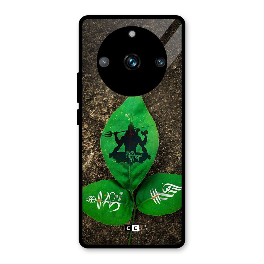 Green Leaf Shiva Glass Back Case for Realme 11 Pro Plus