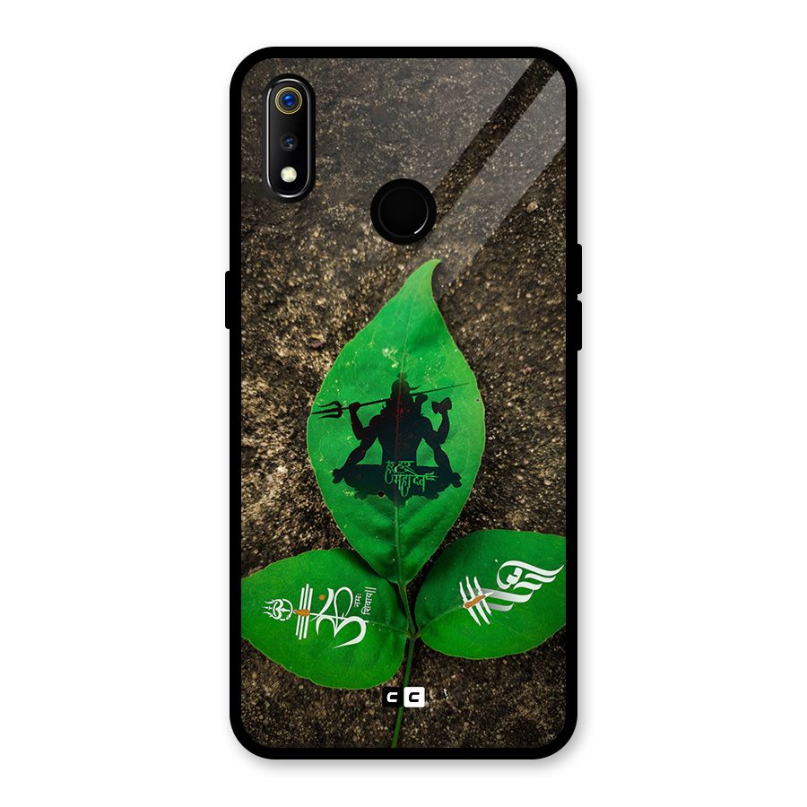 Green Leaf Shiva Glass Back Case for Realme 3i