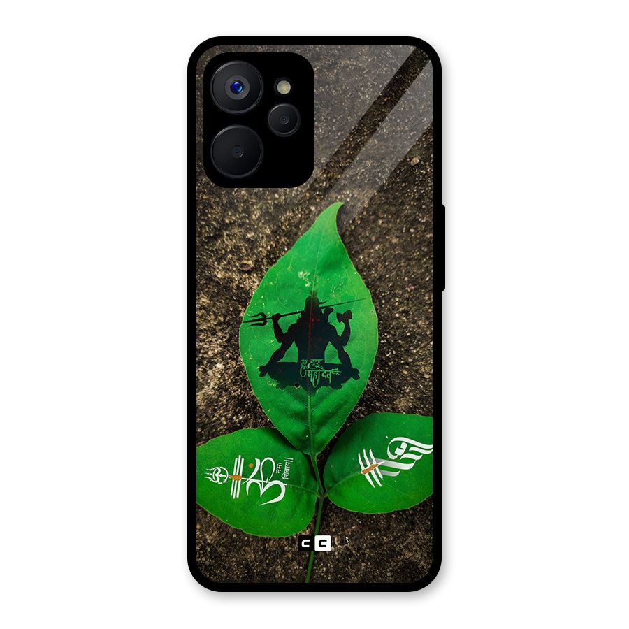 Green Leaf Shiva Glass Back Case for Realme 9i 5G