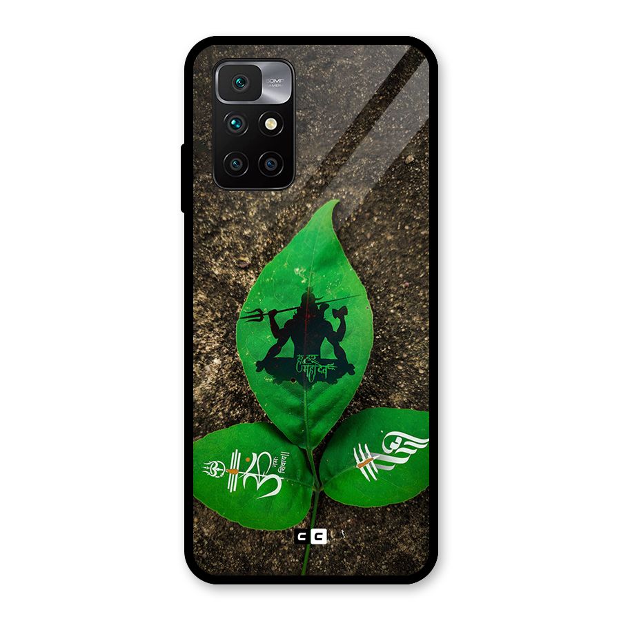 Green Leaf Shiva Glass Back Case for Redmi 10 Prime