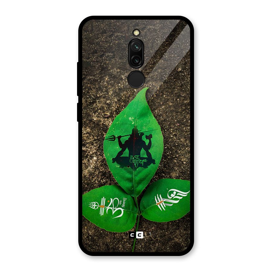 Green Leaf Shiva Glass Back Case for Redmi 8