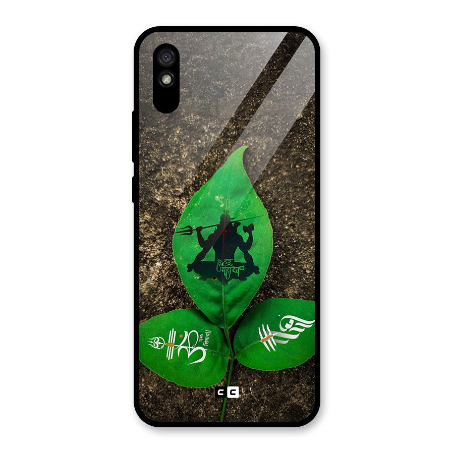 Green Leaf Shiva Glass Back Case for Redmi 9A
