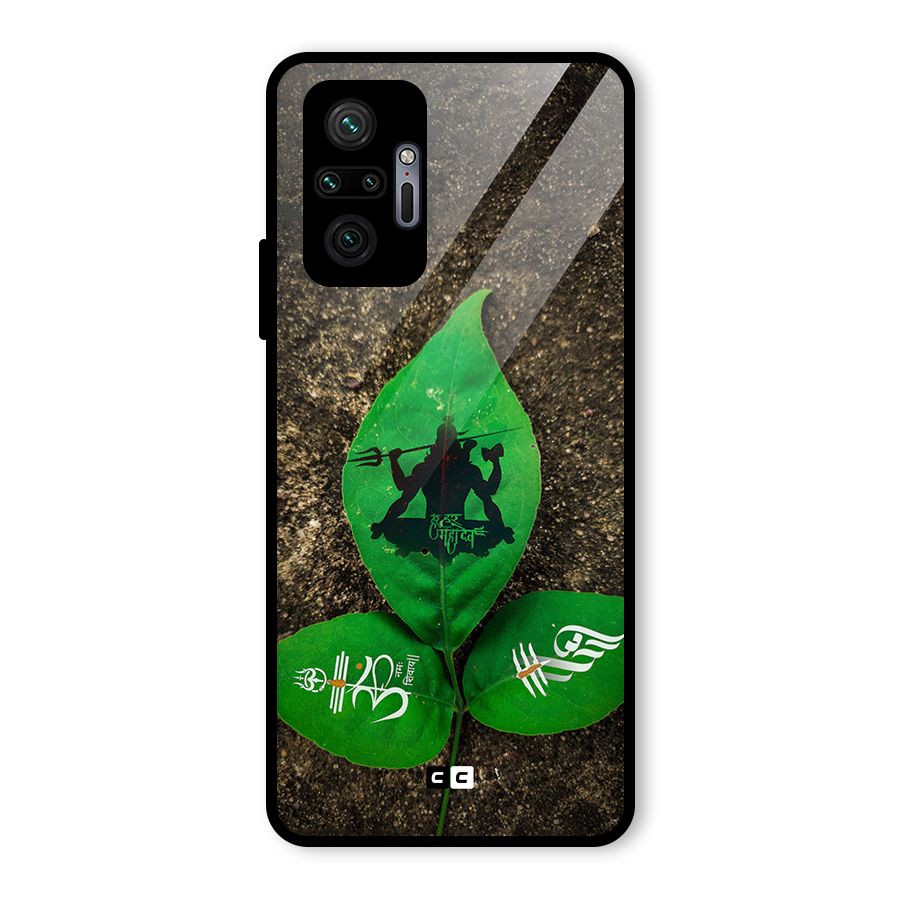 Green Leaf Shiva Glass Back Case for Redmi Note 10 Pro Max