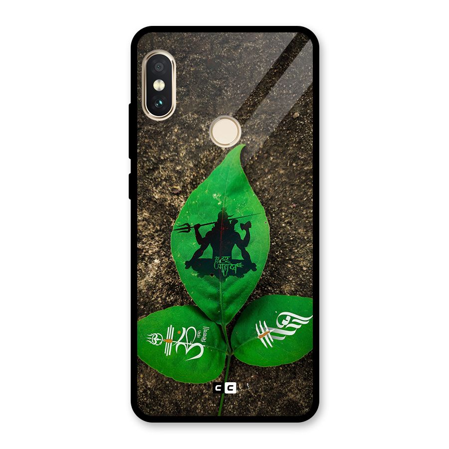 Green Leaf Shiva Glass Back Case for Redmi Note 5 Pro