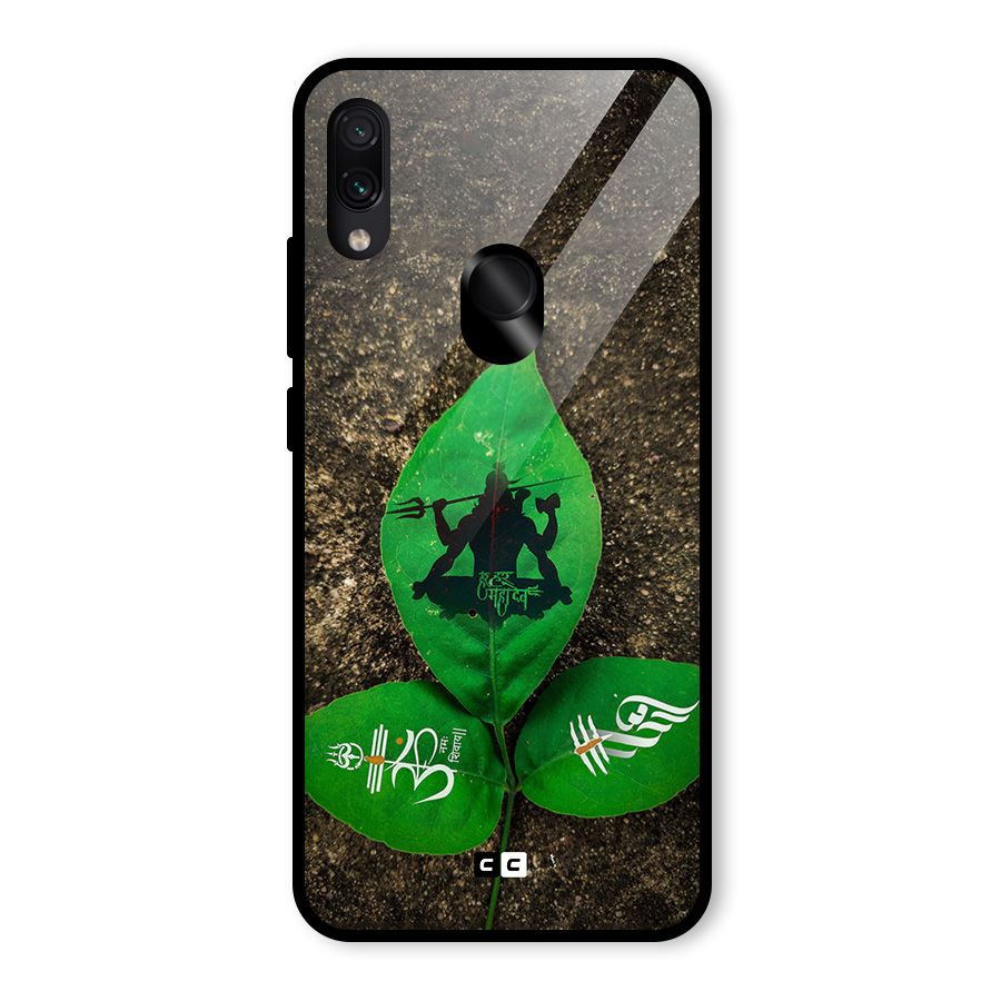 Green Leaf Shiva Glass Back Case for Redmi Note 7 Pro