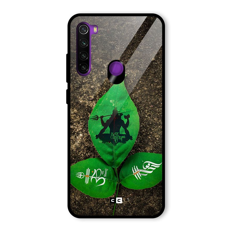 Green Leaf Shiva Glass Back Case for Redmi Note 8