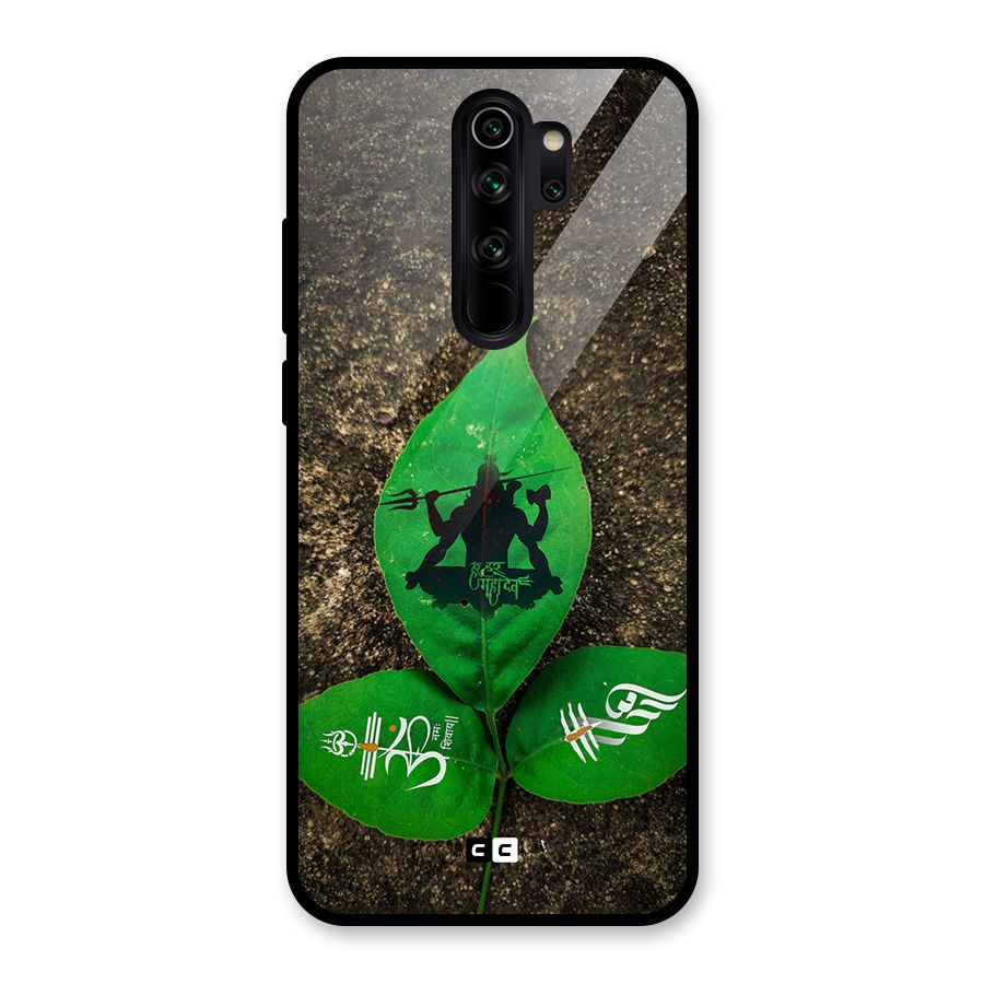 Green Leaf Shiva Glass Back Case for Redmi Note 8 Pro