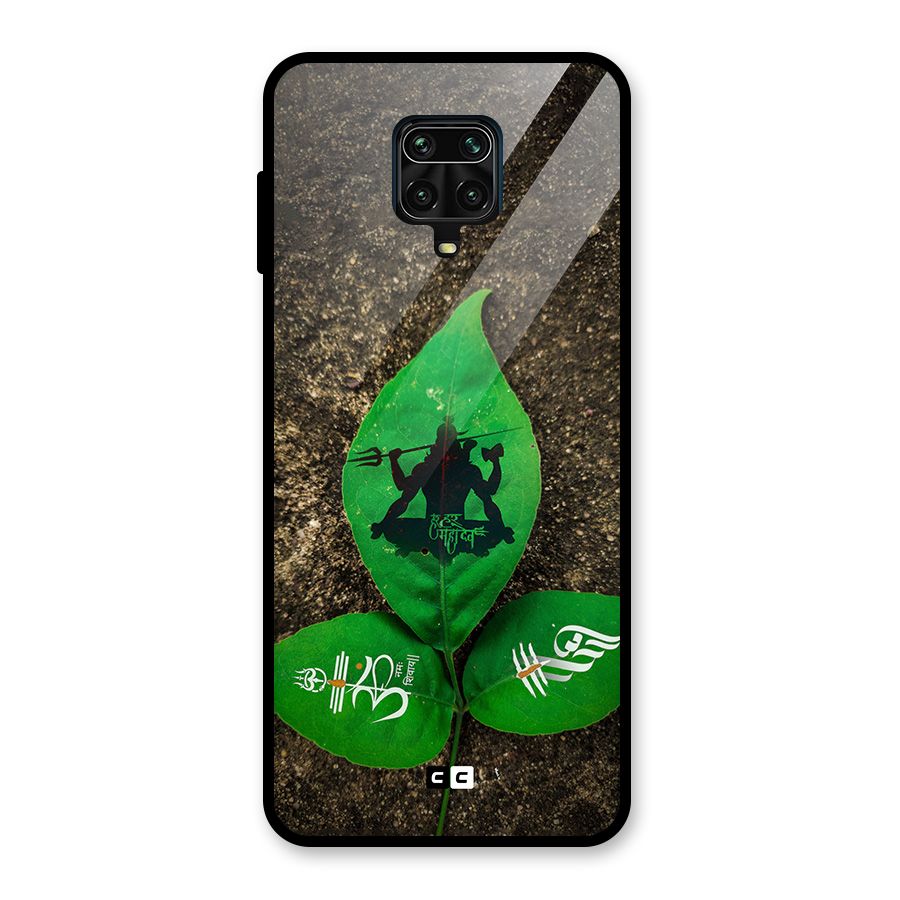 Green Leaf Shiva Glass Back Case for Redmi Note 9 Pro