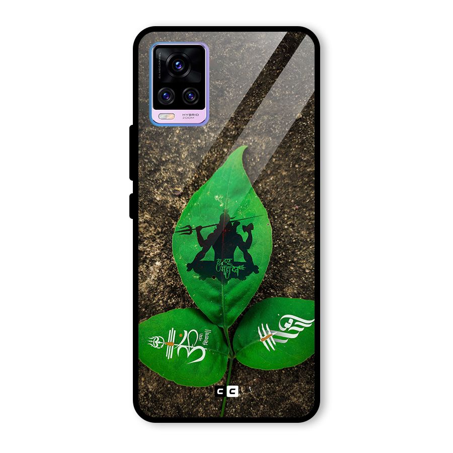 Green Leaf Shiva Glass Back Case for Vivo V20 Pro