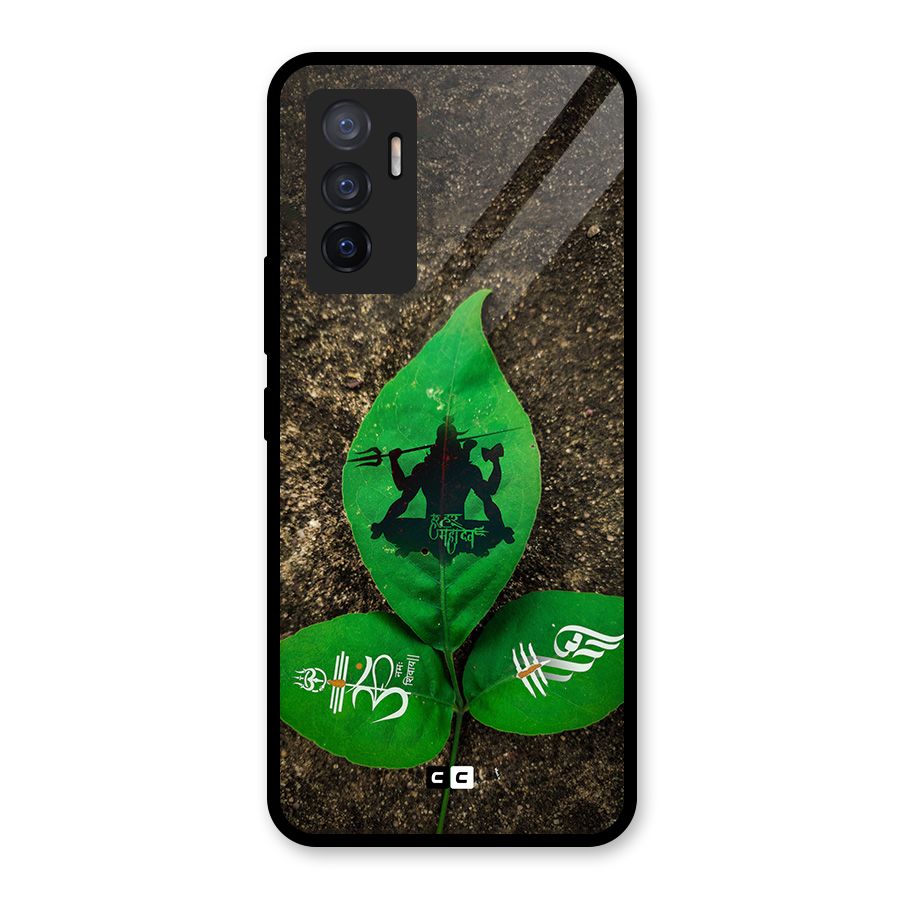 Green Leaf Shiva Glass Back Case for Vivo V23e