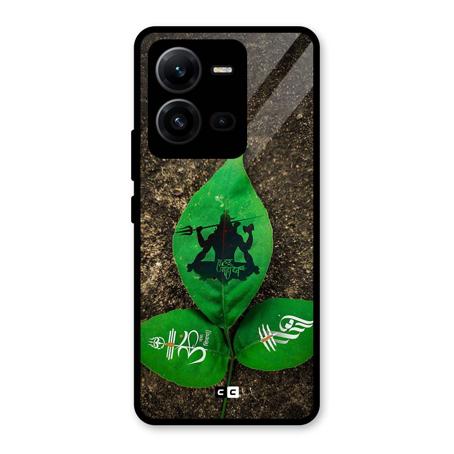 Green Leaf Shiva Glass Back Case for Vivo V25