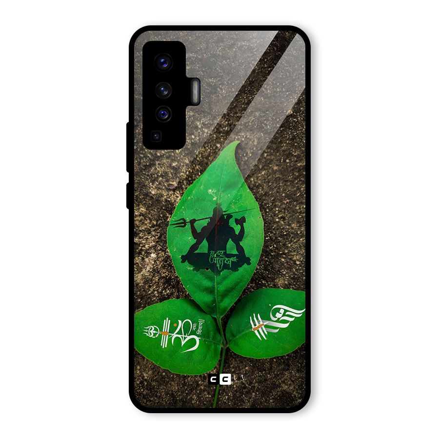 Green Leaf Shiva Glass Back Case for Vivo X50