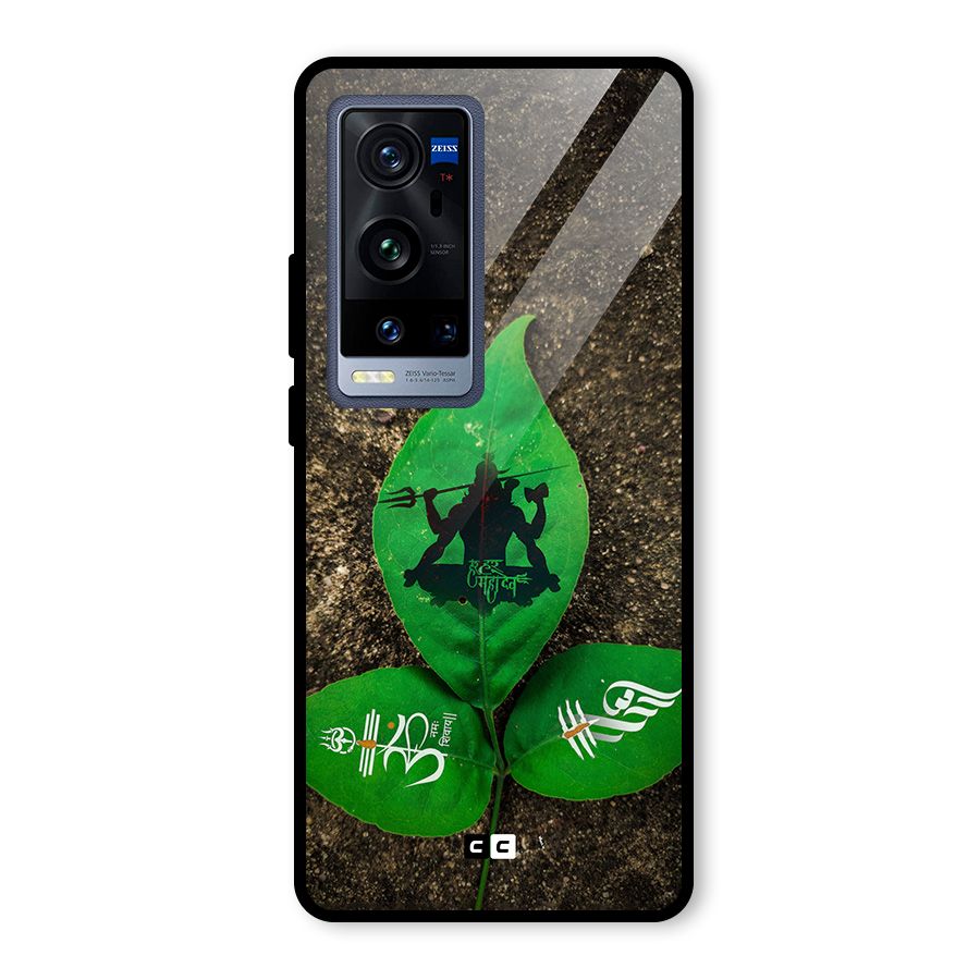 Green Leaf Shiva Glass Back Case for Vivo X60 Pro Plus