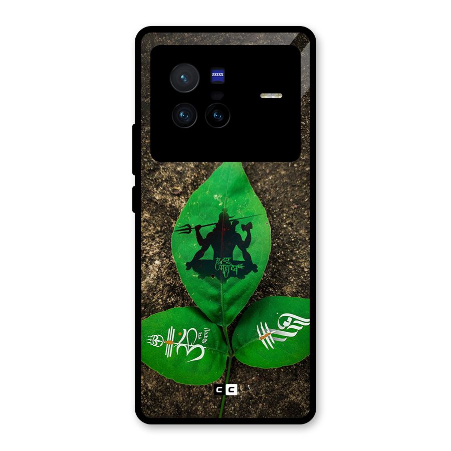 Green Leaf Shiva Glass Back Case for Vivo X80