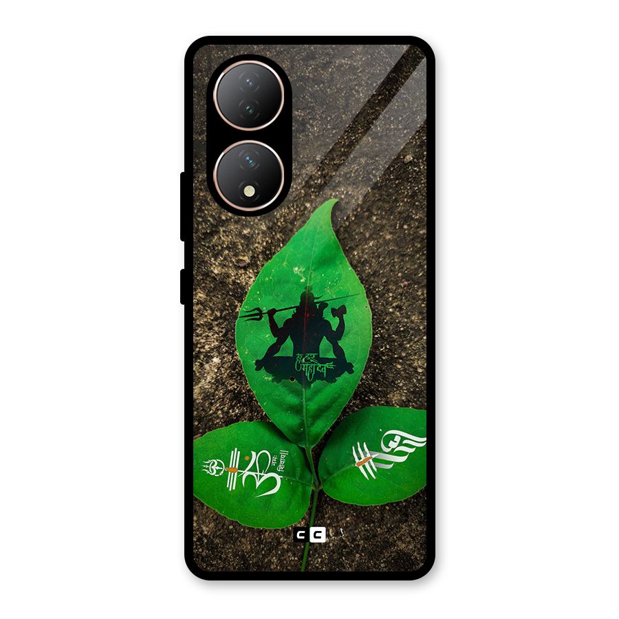 Green Leaf Shiva Glass Back Case for Vivo Y100A