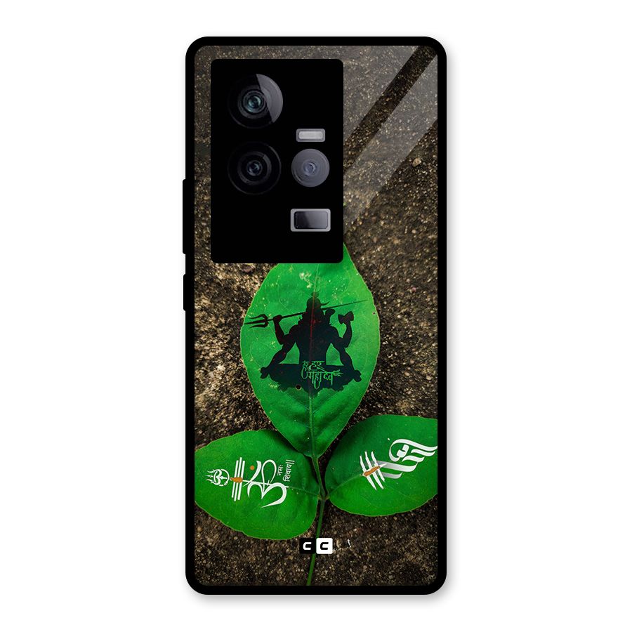 Green Leaf Shiva Glass Back Case for Vivo iQOO 11 5G