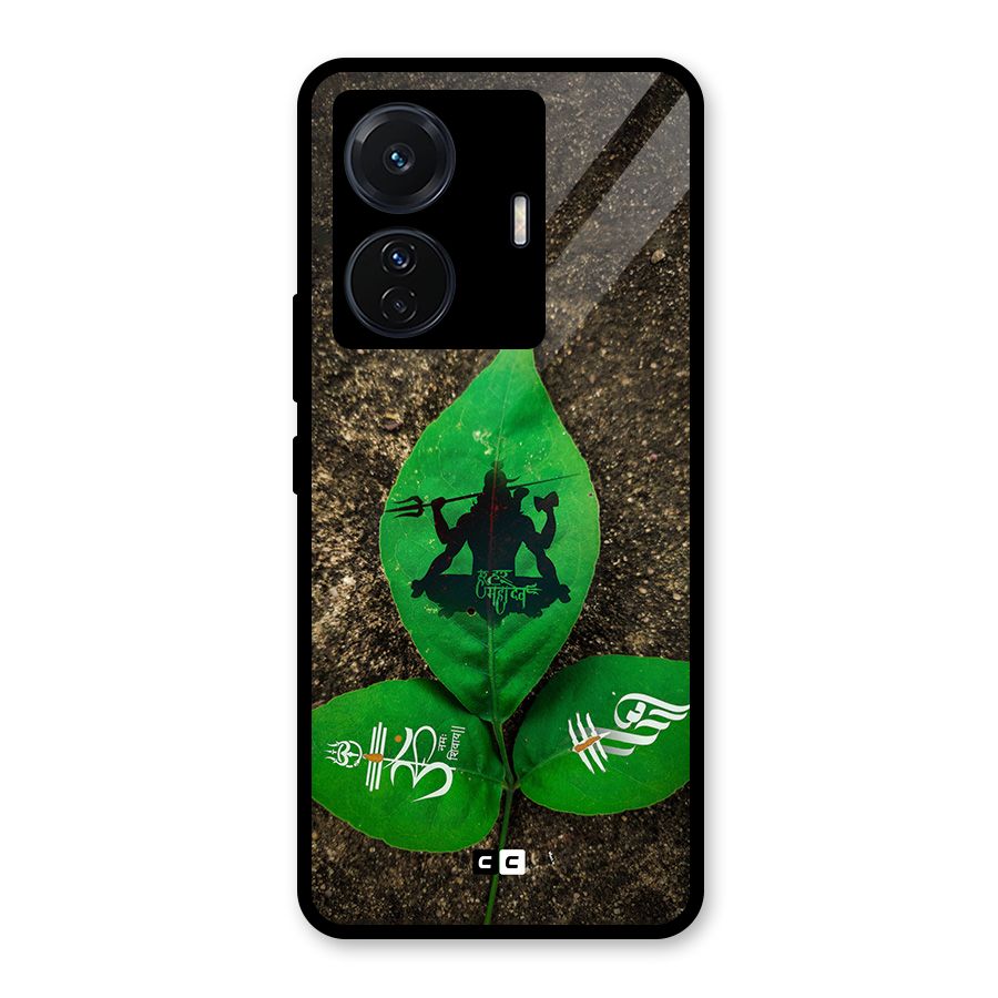 Green Leaf Shiva Glass Back Case for Vivo iQOO Z6 Pro