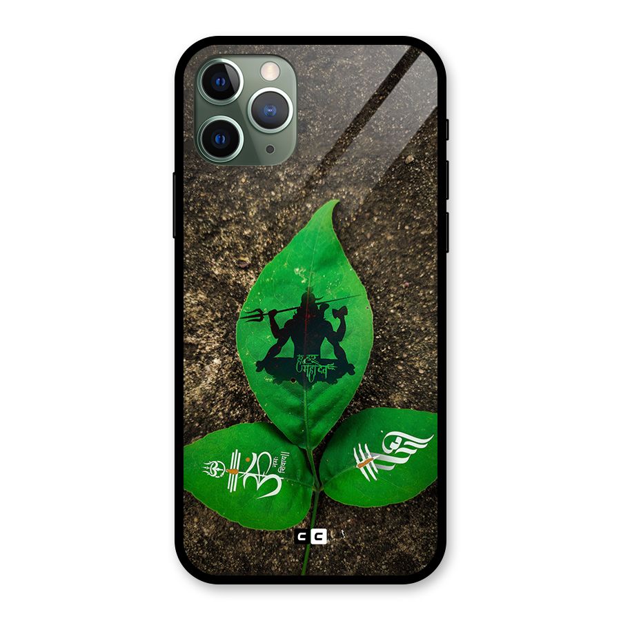 Green Leaf Shiva Glass Back Case for iPhone 11 Pro