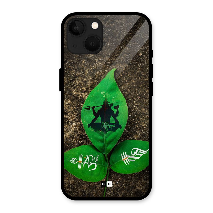 Green Leaf Shiva Glass Back Case for iPhone 13